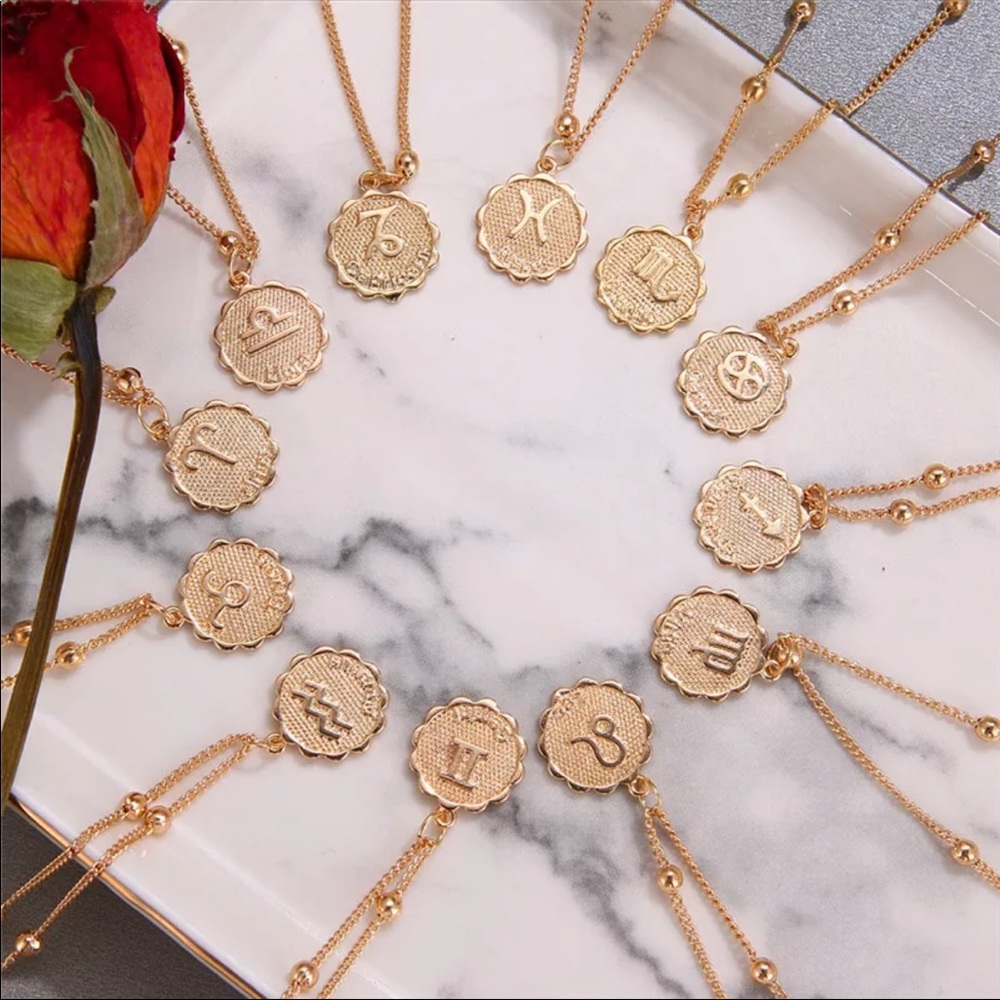 NEW Zodiac Gold Coin Necklace - Picture 3 of 8